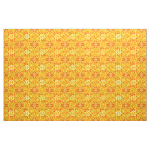 Abstract Yellow Roses Kaleidoscope Fabric