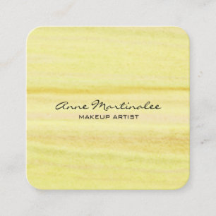 Abstract Yellow Watercolor Square Business Card