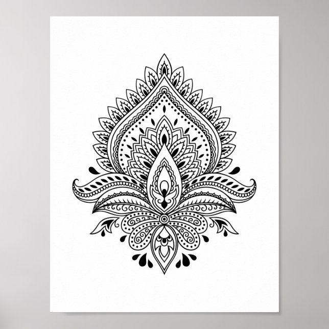Abstract yin yang mandala Poster 8.5" x 11" (Front)