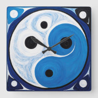 Abstract Yin Yang: Modernist Blue & White
