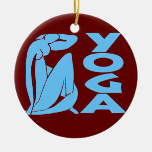 Abstract YOGA, add, edit text Ceramic Tree Decoration