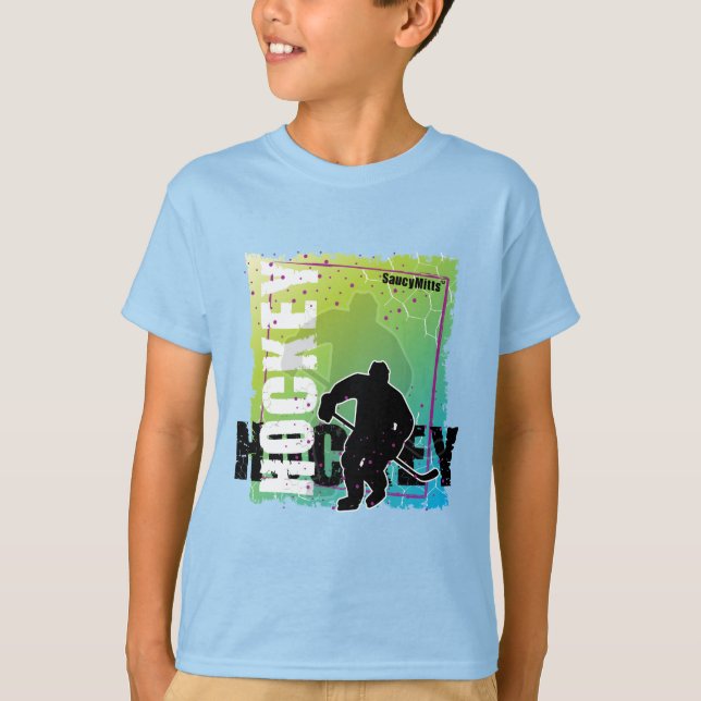 Abstract Youth Hockey Boy (male) T-Shirt (Front)