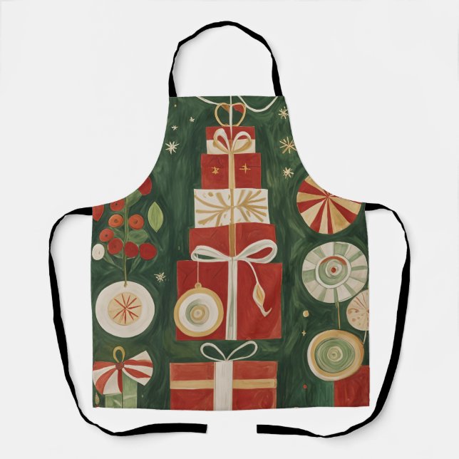 Abstract Yuletide Tapestry Apron (Front)