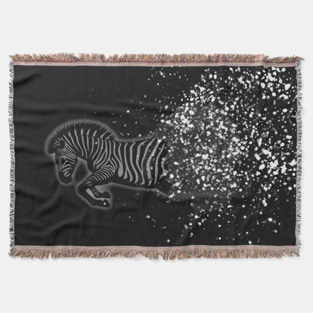 Abstract Zebra in Motion Liquid  Throw Blanket (Front)