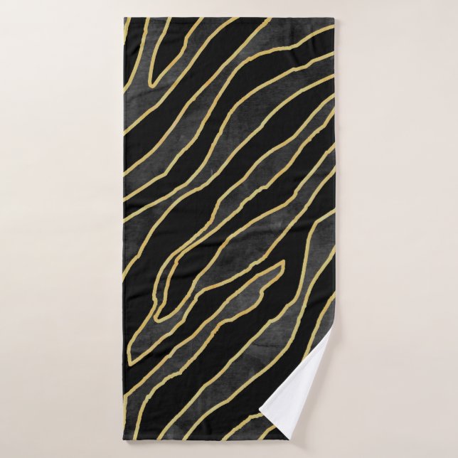 Abstract zebra striped. Animal print illustration  Bath Towel (Bath Towel)