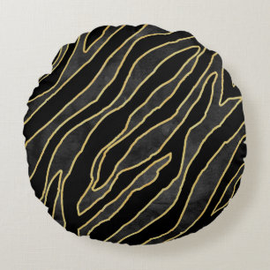 Abstract zebra striped. Animal print illustration Round Cushion