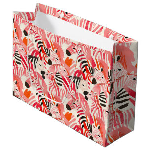 Abstract Zebras in pink Large Gift Bag