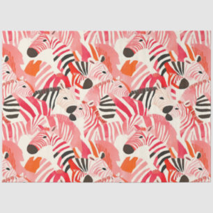Abstract Zebras in pink Tissue Paper