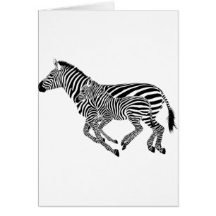Abstract Zebras Mother and Child