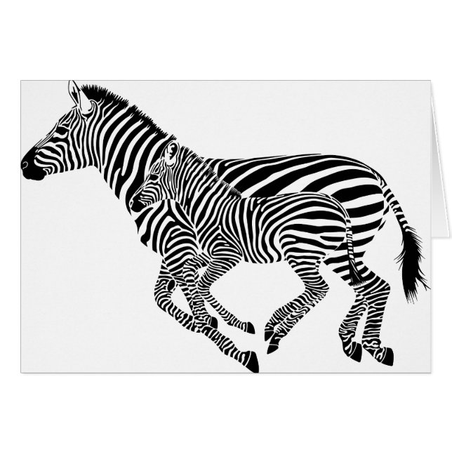 Abstract Zebras Mother and Child (Front Horizontal)