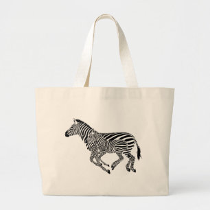 Abstract Zebras Mother and Child Large Tote Bag