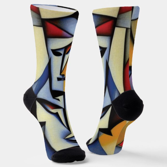 Abstract Zen Cubist Socks (Angled)