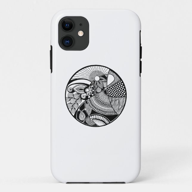 Abstract Zendala On Circle Case-Mate iPhone Case (Back)