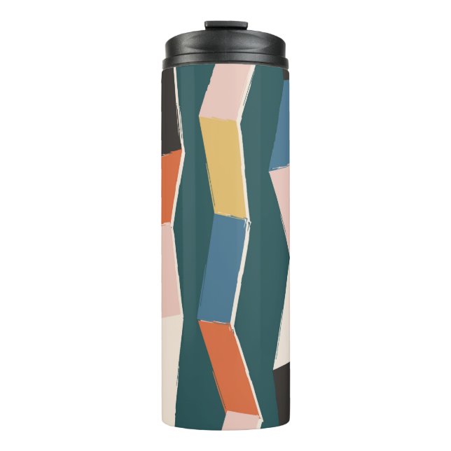 Abstract zig zag seamless pattern,hand painted irr thermal tumbler (Front)