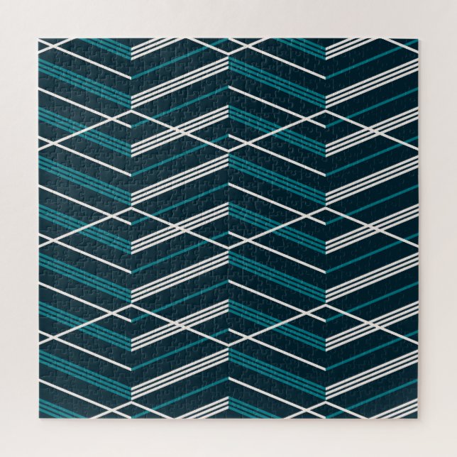 Abstract zigzag: elegant vintage geometric. jigsaw puzzle (Vertical)