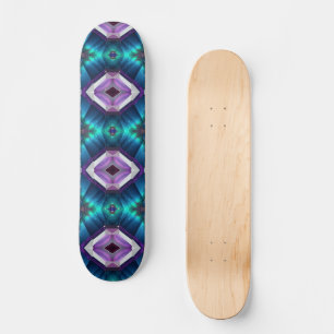 Abstract Zigzag Pattern Geometric Kaleidoscope Gem Skateboard