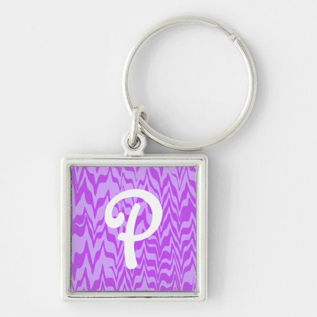 Abstract ZigZag Swirl Key Ring (Front)