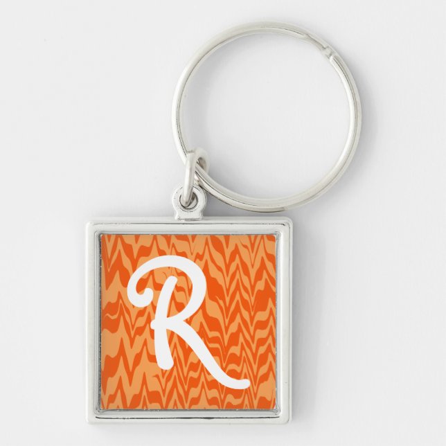 Abstract ZigZag Swirl Key Ring (Front)