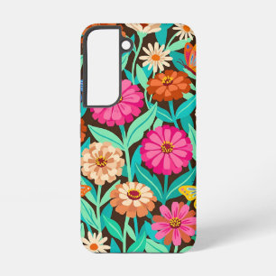 Abstract Zinnias Butterflies Garden Samsung Cases
