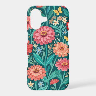 Abstract Zinnias Butterflies iPhone Cases
