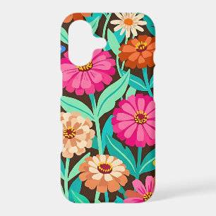 Abstract Zinnias Garden Butterflies iPhone Cases