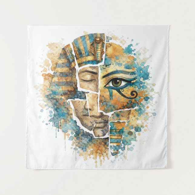 AbstractAncientEgyptian Pharaoh with Eye of Horus  Tapestry (Front)
