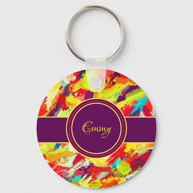 Abstracted colourful key ring (Front)