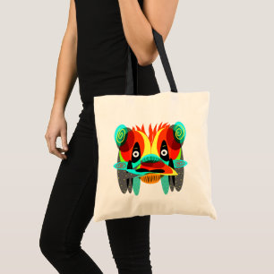 Abstracted face tote bag
