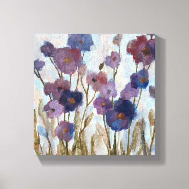 Abstracted Florals In Purple Canvas Print (Front)