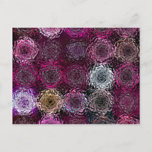 abstracted flower pattern postcard
