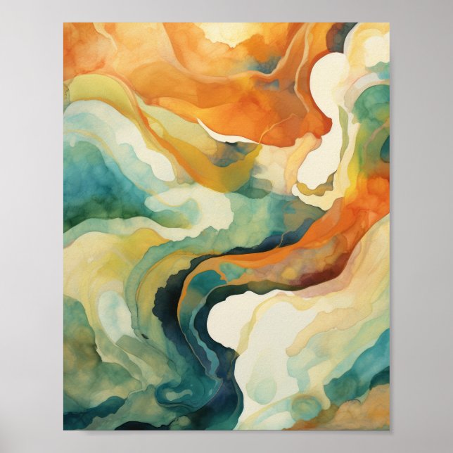 Abstracted Landscape in Vibrant Hues  Poster (Front)
