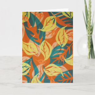 Abstracted Leaves Falling, Fiberart Card