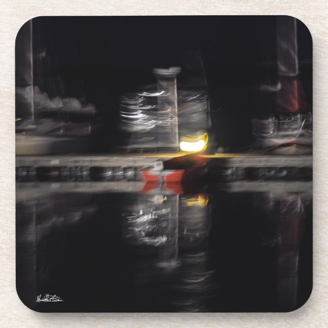 abstracted photograph, boats coaster (Front)
