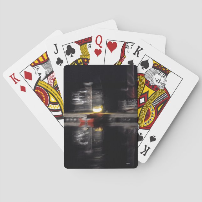 abstracted photograph, boats playing cards (Back)