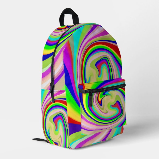 Abstracted Printed Backpack (Back Corner Left)