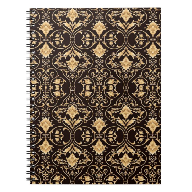 Abstraction Art Damask Pattern Wallpaper Spiral Notebook (Front)