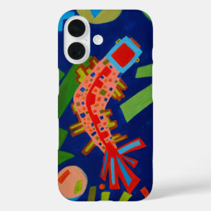 abstraction, fish, carp, cubism, iPhone 16 case