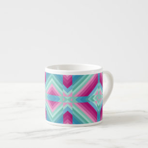 Abstraction geometric shapes blue pink turquoise e espresso cup