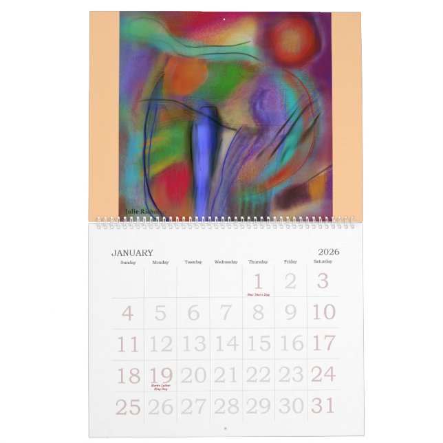 ABSTRACTIONS digital drawing calendar (Jan 2026)