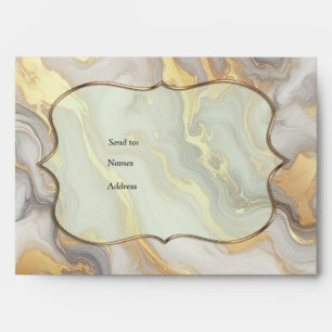 Abstracts Gold on Black & Mixed Marble Textures Envelope