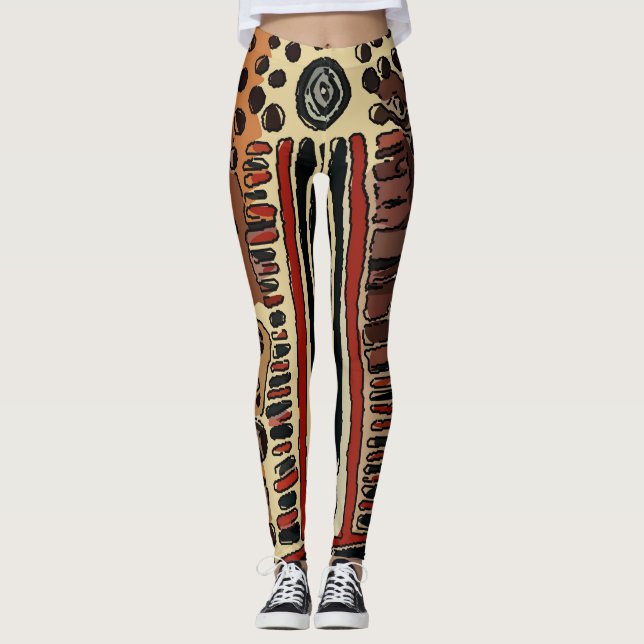 Abstracts Grey Circle, Matisse style, Leggings (Front)