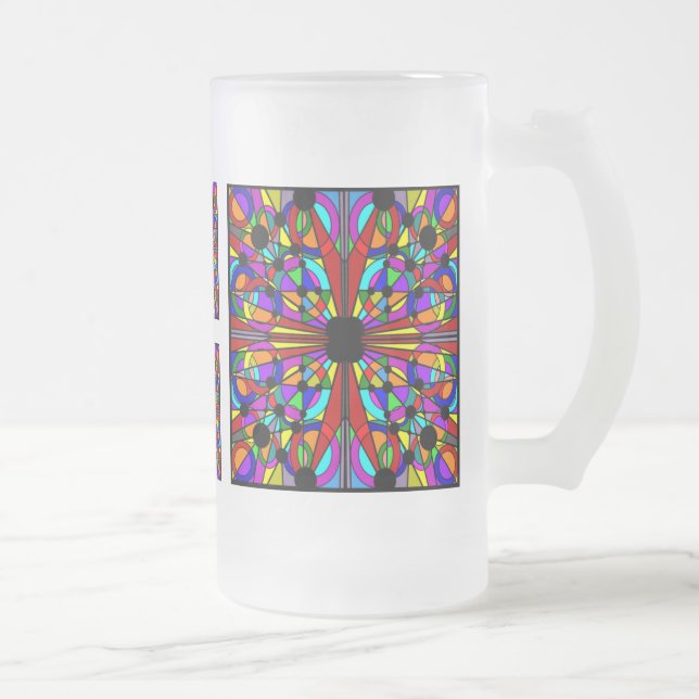 AbstractStained Glass Frosted Tall Mug4 Frosted Glass Beer Mug (Right)