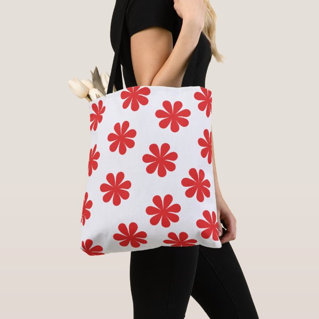 Abstrakt flower pattern tote bag (Close Up)