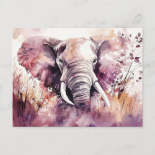 Abstrakte Aquarell Illustration eines Elefanten Postcard