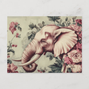 Abstrakte Aquarell Illustration eines Elefanten Postcard