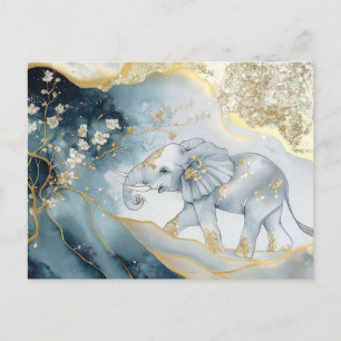 Abstrakte Aquarell Illustration eines Elefanten Postcard