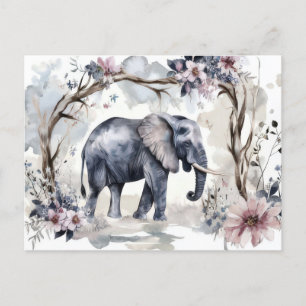 Abstrakte Aquarell Illustration eines Elefanten Postcard