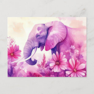 Abstrakte Aquarell Illustration eines Elefanten Postcard