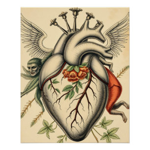 Abstrakte Herz Illustration Poster