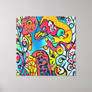 Abstraktes buntes Kunstwerk Canvas Print